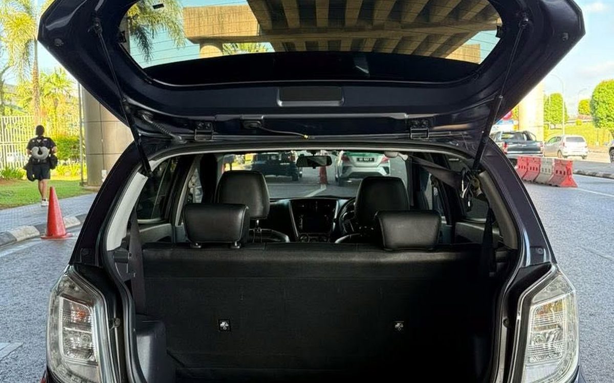Open boot of a Perodua Axia hatchback