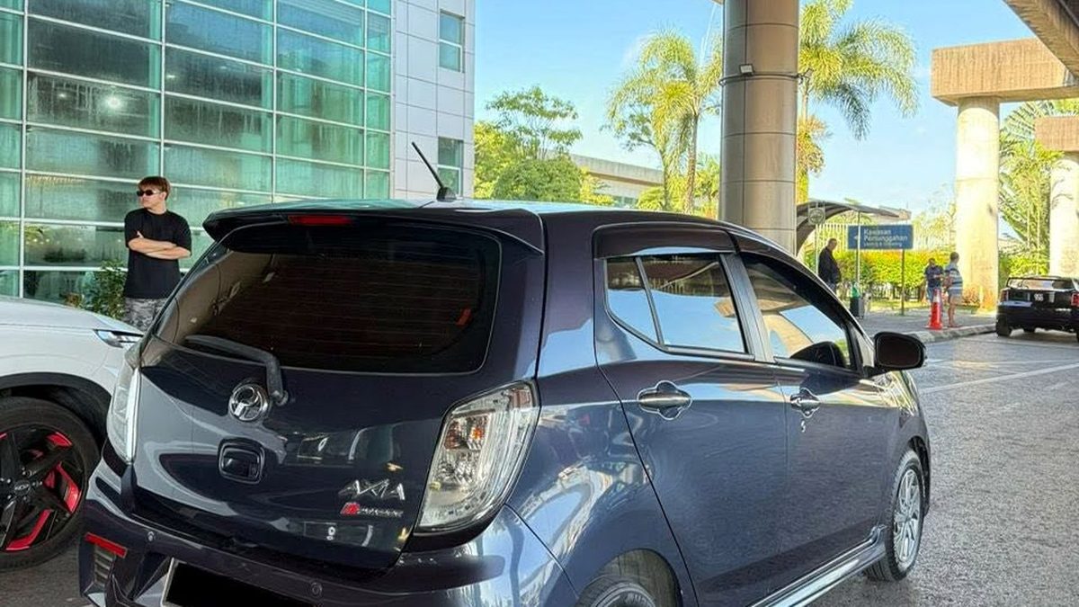 Perodua Axia rental car at Kuching International Airport