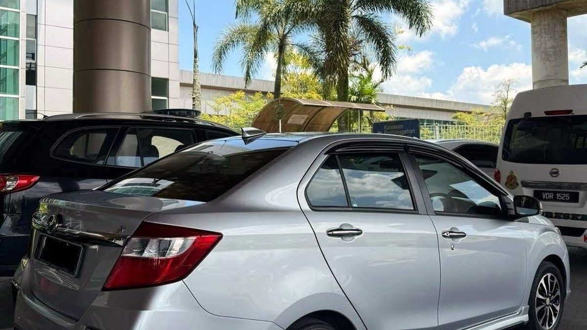 Perodua Bezza rental car at Kuching International Airport