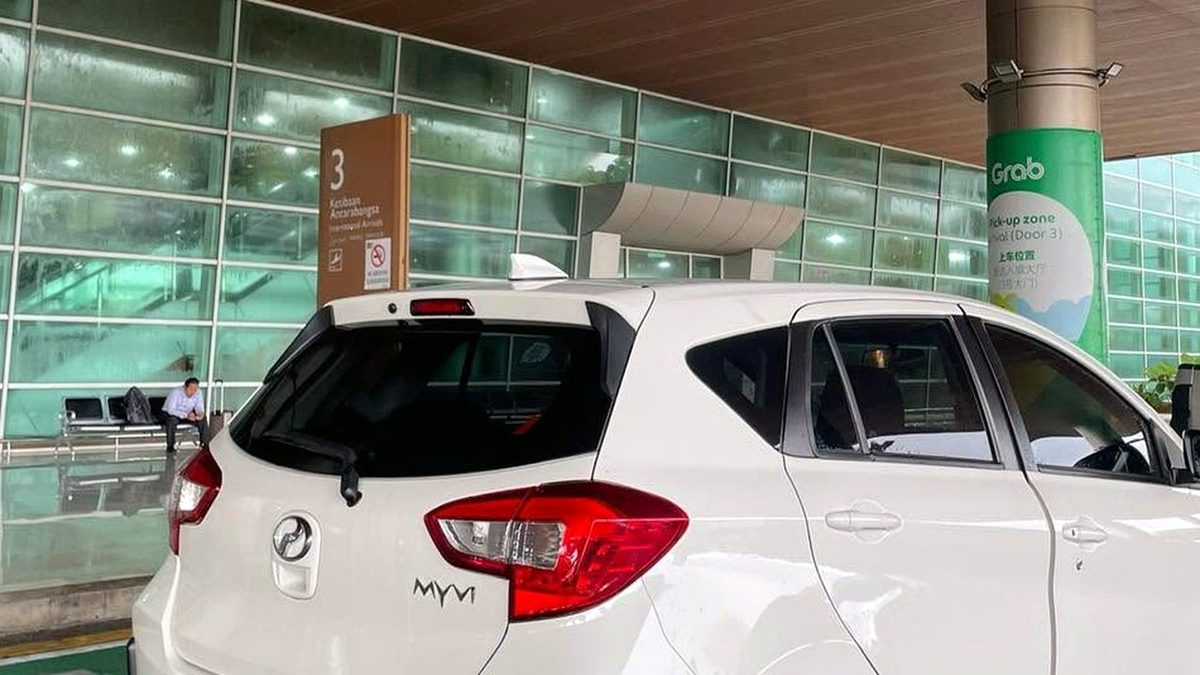 Perodua Myvi rental car at Kuching International Airport