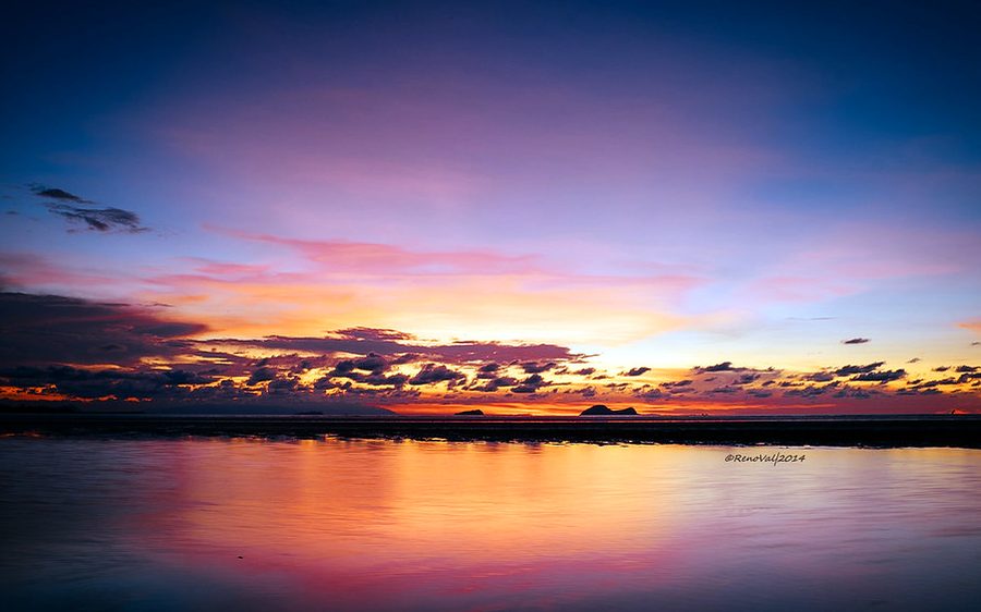 Mount Santubong seen across the water near Damai